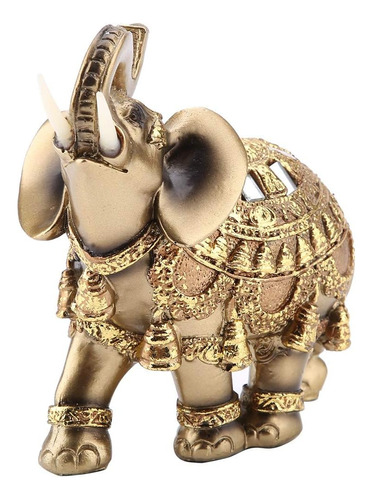 Zjchao Escultura De Elefante Dorado, Artesanía De La Suerte,