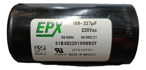 Capacitor De Arranque 189uf - 227mfd, 220vac Marca Epx