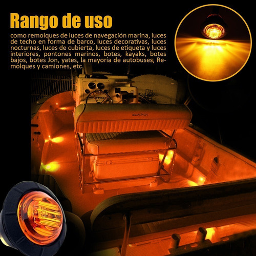 50pzs 12v Redonda Camión Lateral Led Luz Indicadora Ámbar' 50pzs 12v Redonda Camión Lateral Led Luz Indicadora Ámbar'
