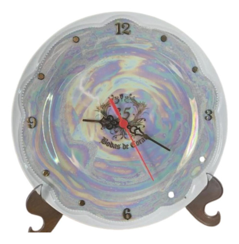 Relógio Parede Ou Balcão Bodas De Coral 35 Anos - 26,5cm