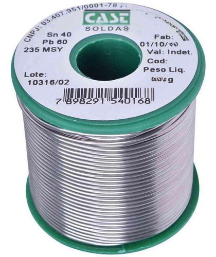 Solda Estanho 40x60 1.5mm C/ Fluxo Ra (t2) Rolo 500g - Cast 110v/220v