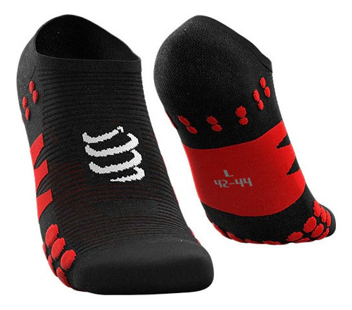 Compressport - Calcetín No Show Negro/rojo