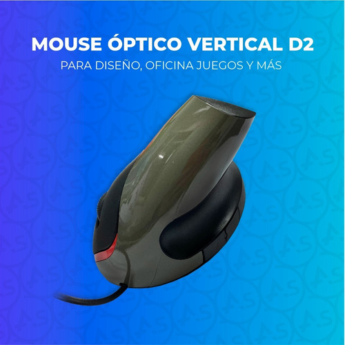 Imagen 3 de 10 de Mouse Óptico Ergonómico Vertical D2 Usb Oficina Gamer Diseño