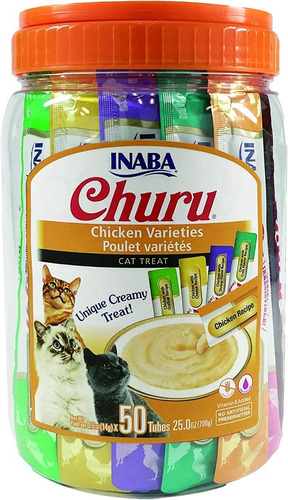 Churu Gatos - Tarro Variedades Pollo - 50 Tubitos