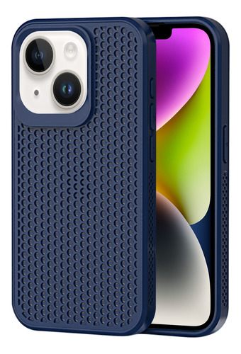 Funda De Disipación De Calor Azul Oscuro Para iPhone 14 Plus