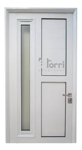 NUEVA! Puerta Aluminio Blanco Reforzada Modelo 550 de 085×200