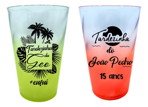 40 Copos 500ml Personalizados Tardezinha Sunset Degradê
