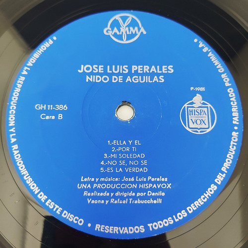 Jose Luis Perales - Nido De Aguilas Lp