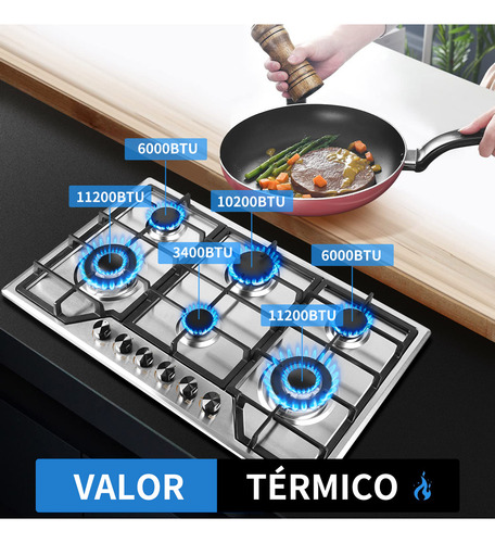Parrilla A Gas/ Lp Gas Estufas De 6 Quemadores Acero Inox