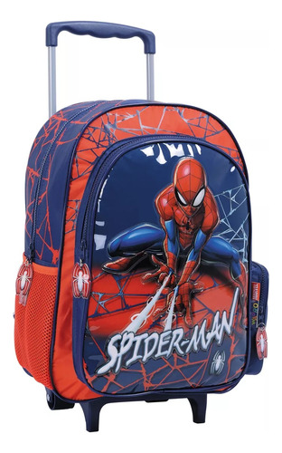 Spiderman Mochila Escolar Con Carro 16 PuLG Comic Marvel Ed