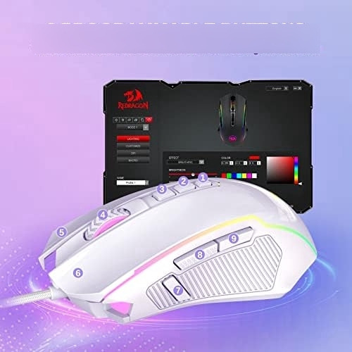 Mouse Redragon M910-W blanco.