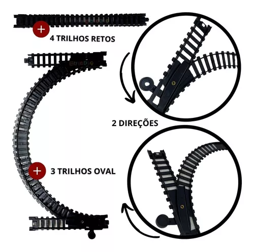 Trem Expresso Com 4 Vagões E Trilho Oval Brinquedo 78cmx26cm