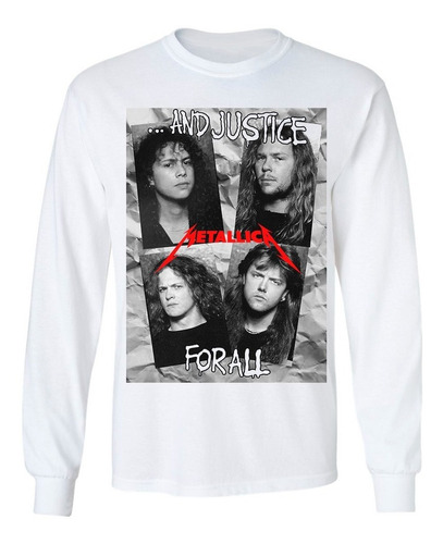 Playera Metallica And Justice For All Tour 88 Manga Larga Fr