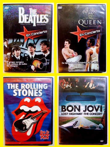 The Beatles + Queen + The Rolling Stones + Bon Jovi -  4 Dvd