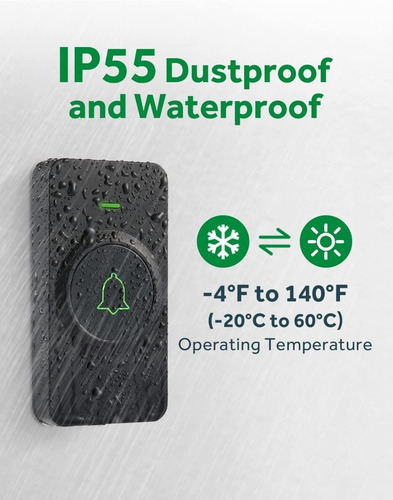 Timbre Inalámbrico Impermeable 52 Melodías Y Flash Led