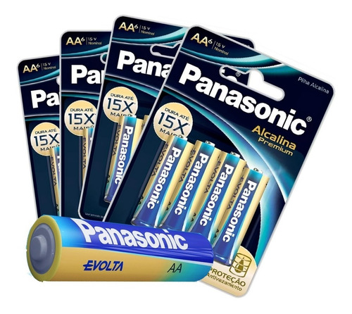 Imagem 1 de 3 de 42 Pilhas Aa Pequena Alcalina Premium Evolta Panasonic 1x6