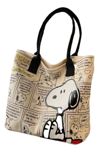 Bolso Cartera Snoopy Tote Bag Grande Lona Kawaii Regalo 