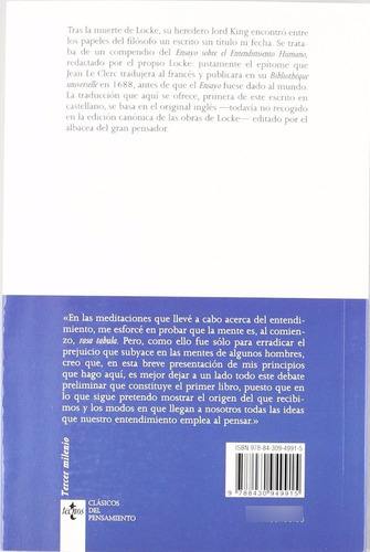 John Locke Compendio del ensayo sobre el entendimiento humano Editorial Tecnos