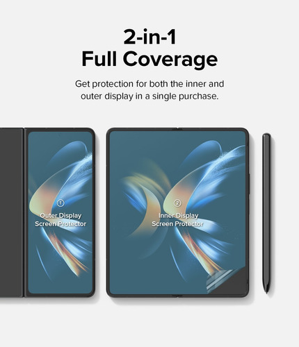Imagen 10 de 10 de Film Ringke Screen Para Galaxy Z Fold 4 Pantalla Full Comple