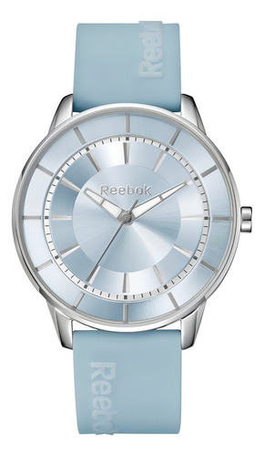 Reloj Reebok Kaleido Dama Rf-kal-l2-s1ik-k1 - Malla Celeste Bisel Plateado Fondo Celeste