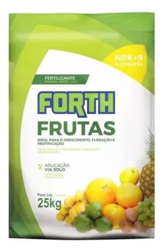 Adubo Forth Frutas Saco 25kg Nutrição Fertilizante Frutifica