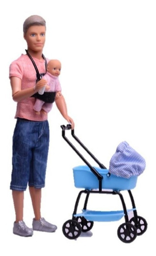 Tomy Y Su Bebé En Cochecito Simil Ken El Mundo De Palomafull