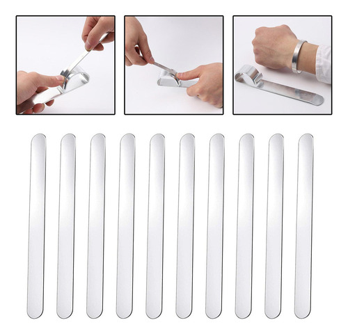 10x Brazaletes De Aluminio En Grabado Y Estampado Largo