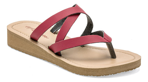 Sandalias Mujer Sideletas Cruza Rojo 125-755