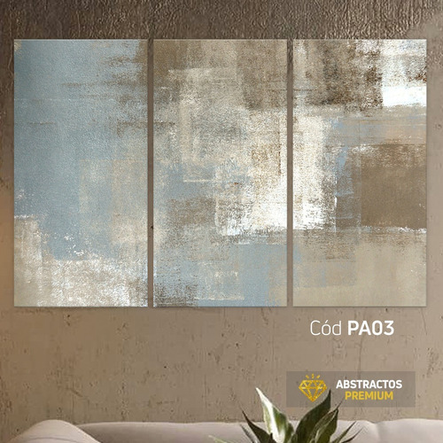 Cuadros Abstractos Premium Decoración Tríptico 120x80