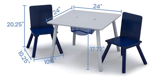 Delta Children Juego De Mesa Y Silla Para Niños Con Almacena
