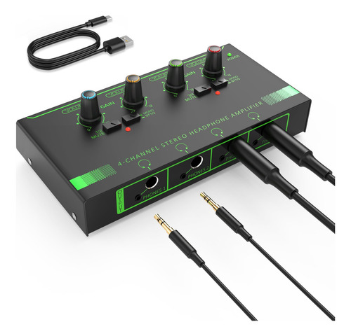 Amplificador De Auriculares Hosongin 4 Canales Portátil 4 Channel 0 W