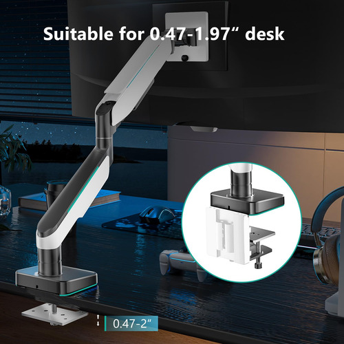 Brazo De Monitor Wali Heavy Duty Para Pantallas De Hasta 49