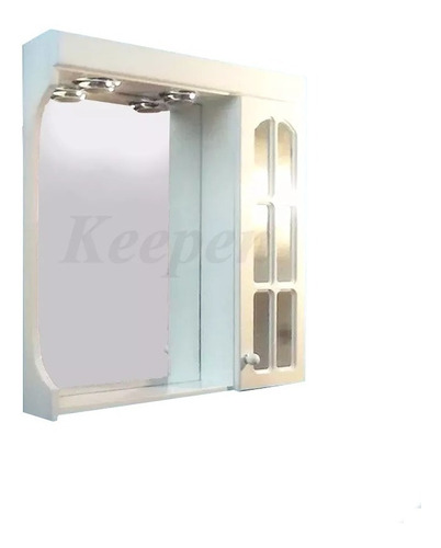 Botiquin Espejo Laqueado Puerta Vidrio 2 Luces 60 X70 Oferta