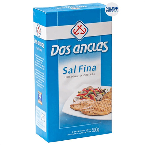 Imagen 1 de 5 de Sal Fina Dos Anclas Estuche Libre De Gluten - Mejor Precio