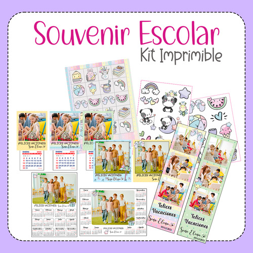 Kit Imprimible Souvenirs Escolares Editables