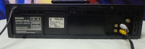 Video Cassete Philips Vr-456 + Controle- Usado - Funcionando Preto (Usado)
