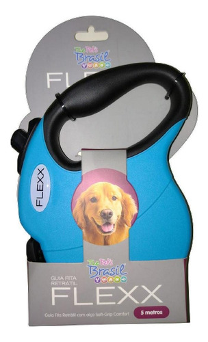 Guia Retrátil Flexx Gde 50 Kg Azul The Pets