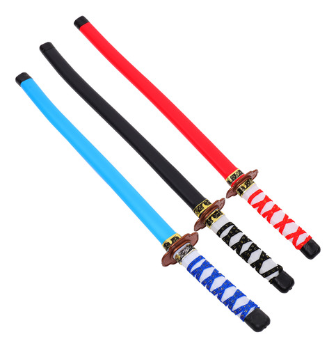 3 Peças De Brinquedo Katana Japanese Samurai Sword Demon Chi
