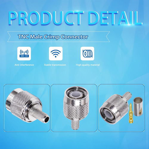 Tnc Macho Conector Tnc Macho Plug Crimp Conector Para Rg5...