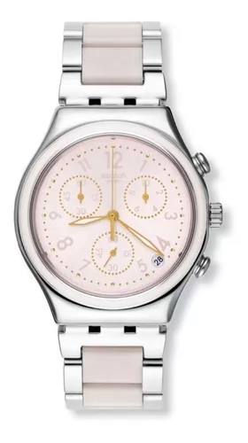 Reloj Swatch Mujer Dreamnight Rose Ycs588g Cronógrafo Acero