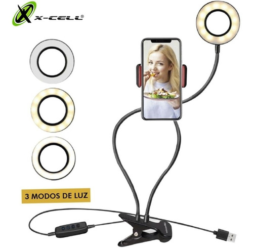 Ring Light Suporte De Mesa Para Celular Iluminador Selfie