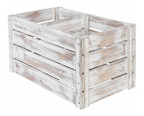 2 Niveles En Mal Estado Encalado Caja De Madera Organiz...