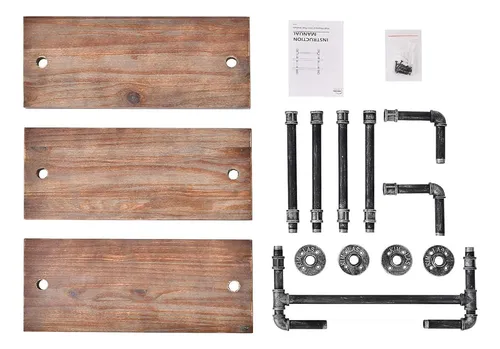 Dr.iron Estante De Baño De Pared De Tubería Industrial,