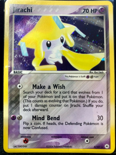 Jirachi 8/101 Holo Carta Pokémon Original+10 Cartas