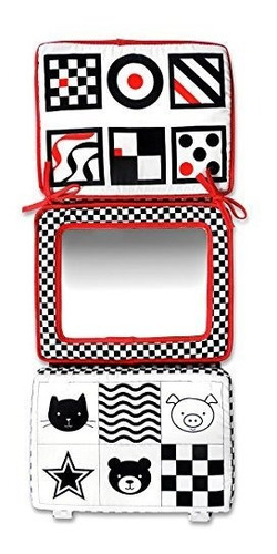 Imagen 4 de 5 de Negro, Blanco Y Rojo, Smile, Espejo De Suelo Y Cuna 2 En 1 P