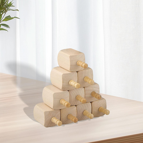 10 Peças Dreidels De Madeira Brinquedos De Rotação Em