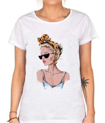 Remera De Mujer Chica Girl Dama Lente Estilo Rostro Boca