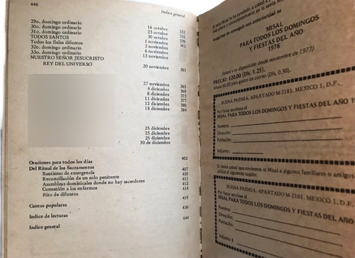 Misal 1977 Domingos Y Dias De Fiesta Oraciones Católicas (Usado)