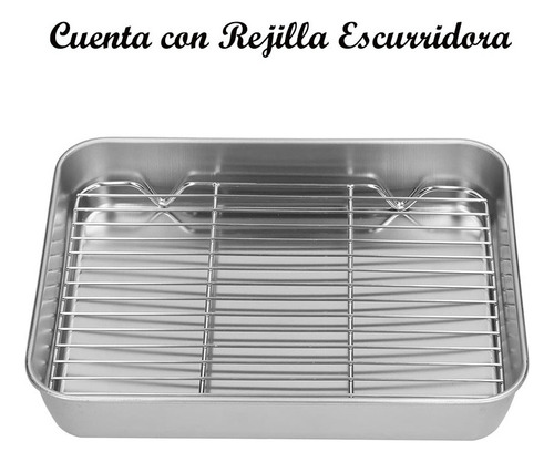 X Charola Bandeja Escurridor Grasa C/ Rejilla Antiadherente