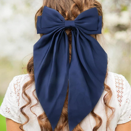 10pcs Lazos Grandes De Satén Para El Cabello,con Lazos